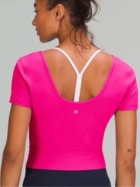 Lululemon Align Short Sleeve T-Shirt Sonic Pink Yoga Crop